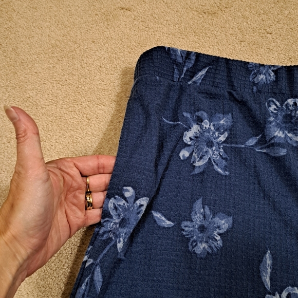 Splendid 2 Piece Pajama Set Blue Floral Top And Pant Size XL Waffle Knit NWOT - Picture 12 of 13